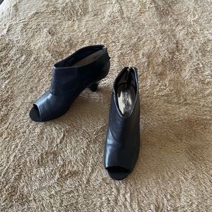 Michael Kors black booties with silver zippers, Size 8